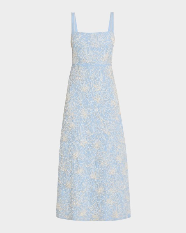 Ella Floral A-Line Midi Dress